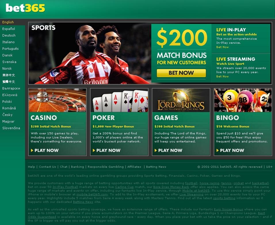 Bet 365 Full Review - plenty of options at BET365!